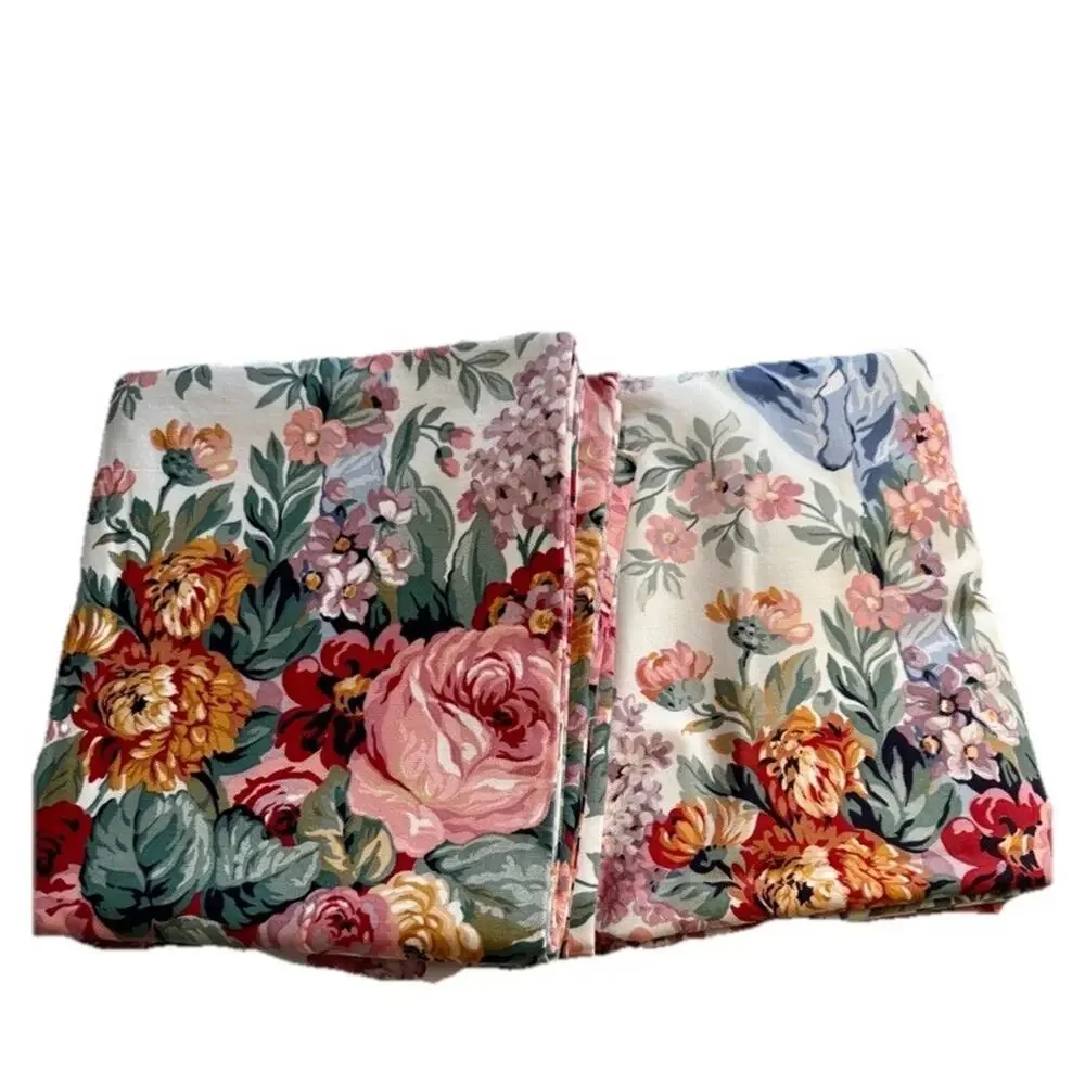 Ralph Lauren Allison Floral Pair Panels Cotton Rod Curtains 84